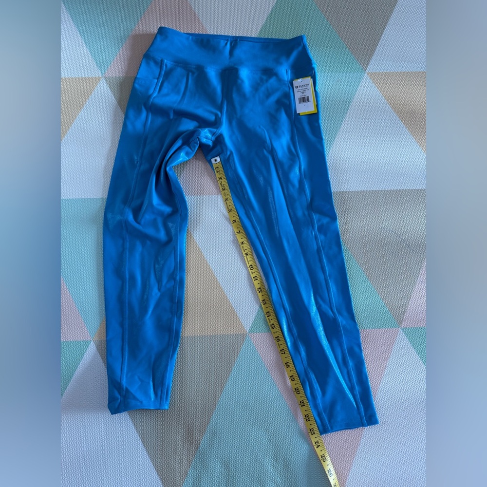 EleVen by Venus Williams Vibrant Blue Shiny Leggings Size L NWT - Picture 7 of 7